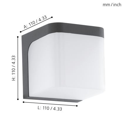 Eglo - LED-ulkoseinävalaisin LED/4,9W/230V IP44