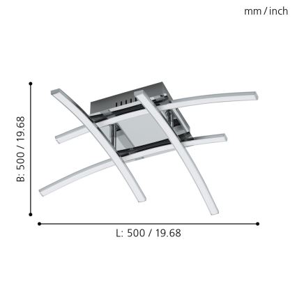 Eglo 96305 - LED-kattokruunu NEVADO 4xLED/5W/230V