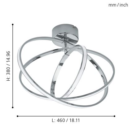 Eglo 96306 - LED-kattovalaisin SELVINA 3xLED/12W+14W+9W/230V
