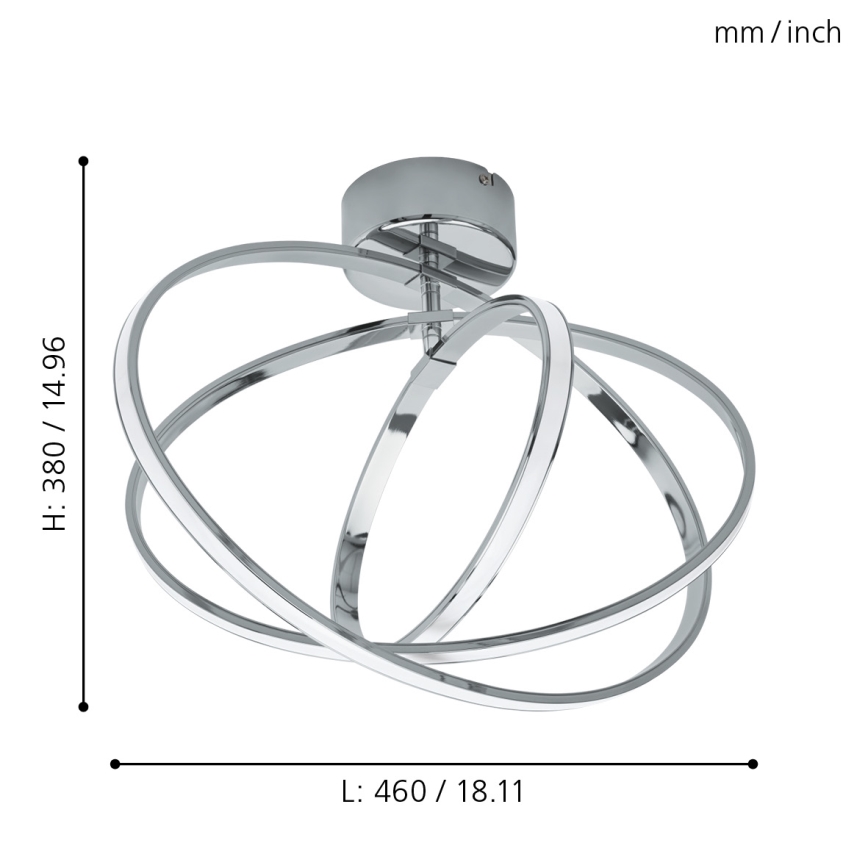 Eglo 96306 - LED-kattovalaisin SELVINA 3xLED/12W+14W+9W/230V