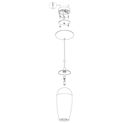 Eglo 96343 - LED-kattokruunu narussa FARSALA 1xG9/2,5W/230V