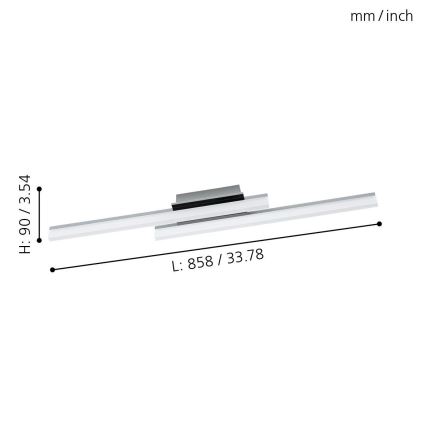 Eglo 96409 - LED-kattovalaisin LAPELA 2xLED/10W/230V