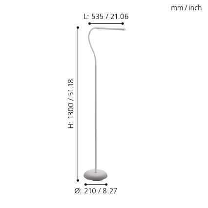 Eglo - LED Himmennettävä kosketus lattialamppu LED/4,5W/230V