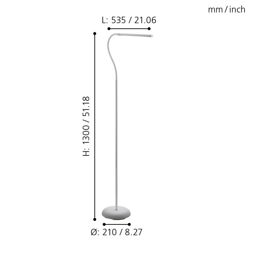Eglo - LED Himmennettävä kosketus lattialamppu LED/4,5W/230V