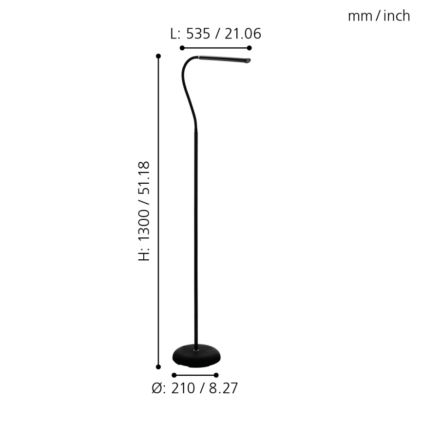 Eglo - LED Himmennettävä kosketus lattialamppu LED/4,5W/230V