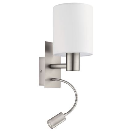 Eglo 96477 - LED-seinävalaisin PASTERI 1xE27/40W+LED/3,8W valkoinen