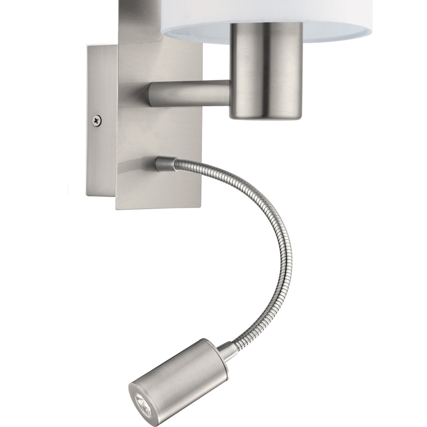 Eglo 96477 - LED-seinävalaisin PASTERI 1xE27/40W+LED/3,8W valkoinen