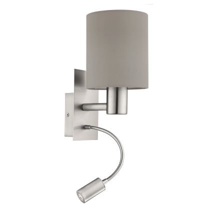 Eglo - LED Joustava kevyt 1xE27/40W+LED/3,8W taupe