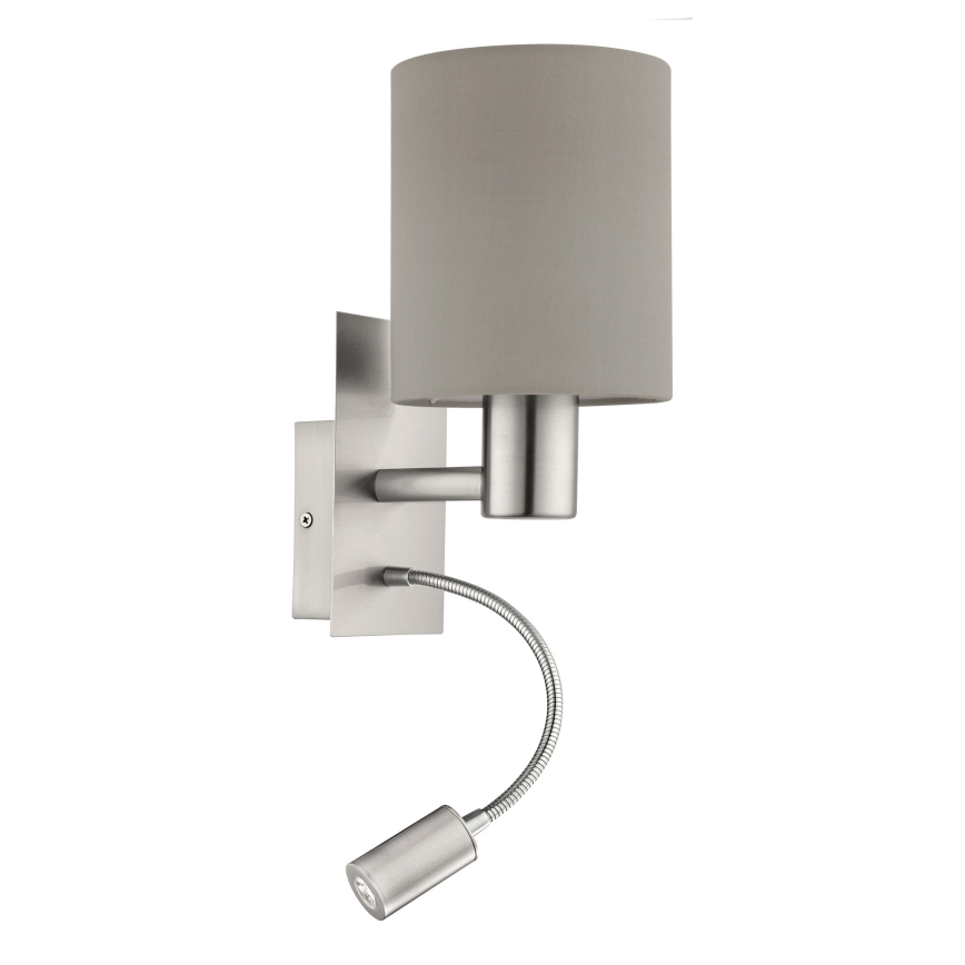Eglo - LED Joustava kevyt 1xE27/40W+LED/3,8W taupe