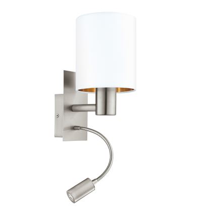 Eglo - LED joustava valaisin 1xE27/40W+LED/3,8W valkoinen