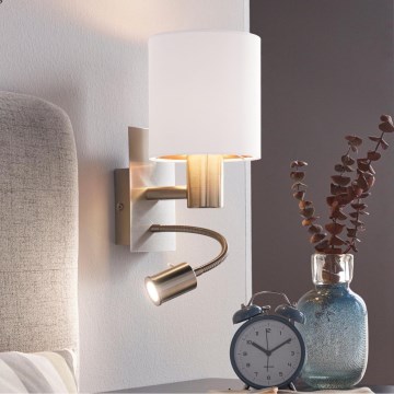 Eglo 96484 - LED-seinävalaisin PASTERI 1xE27/40W+LED/3,8W valkoinen