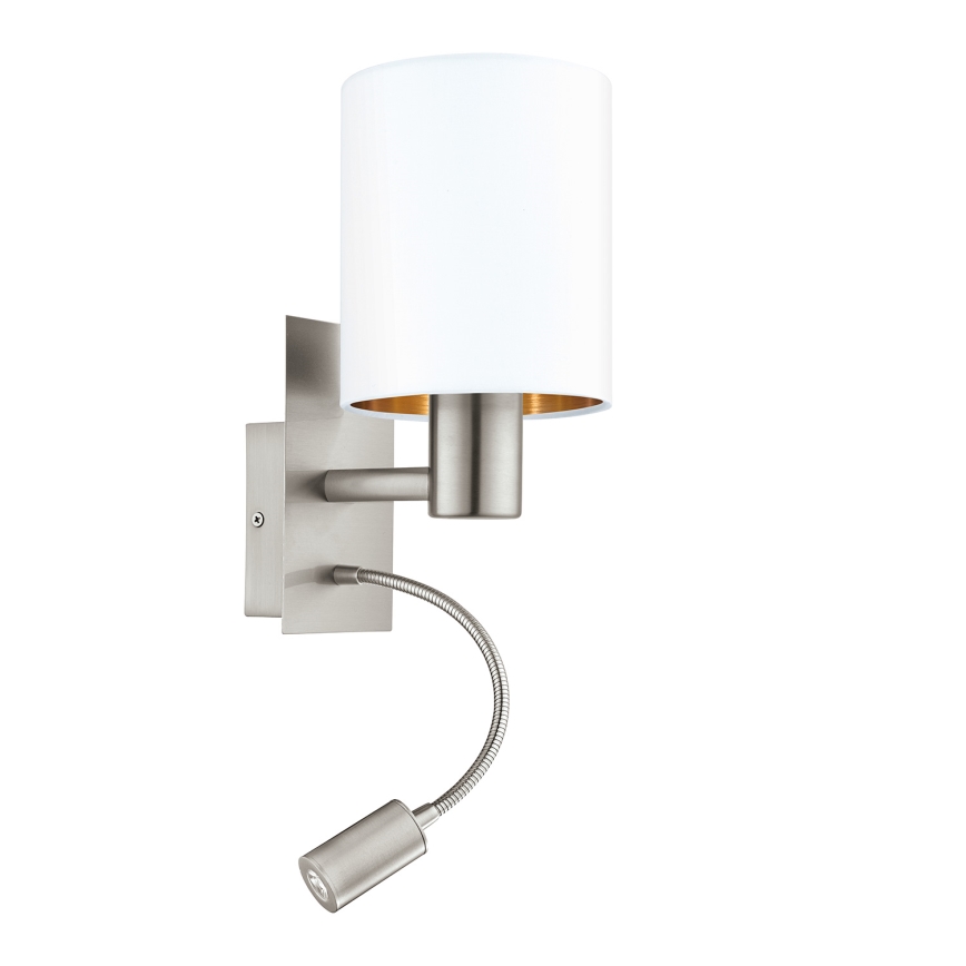 Eglo 96484 - LED-seinävalaisin PASTERI 1xE27/40W+LED/3,8W valkoinen