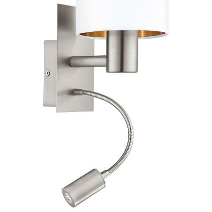 Eglo 96484 - LED-seinävalaisin PASTERI 1xE27/40W+LED/3,8W valkoinen