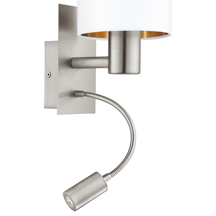 Eglo 96484 - LED-seinävalaisin PASTERI 1xE27/40W+LED/3,8W valkoinen