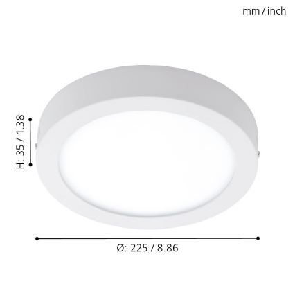 Eglo 96491 - LED-ulkokattovalaisin ARGOLIS LED/16,5W/230V IP44