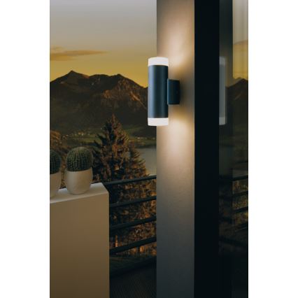 Eglo 96505 - LED-ulkoseinävalaisin RIGA 2xGU10/5W IP44