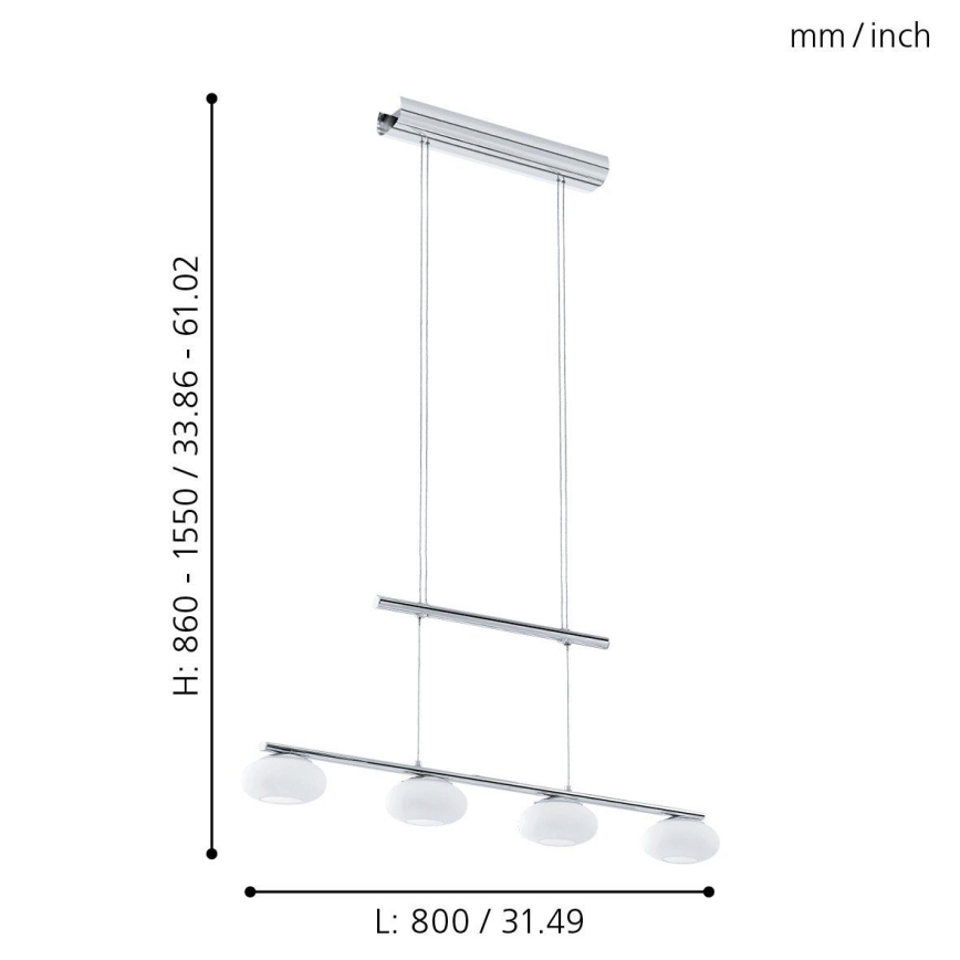 Eglo - Himmennettävä LED-kattokruunu johdossa 4xLED/4,5W/230V