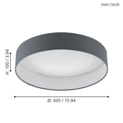 Eglo - Himmennettävä LED-kattovalaisin 1xLED/18W/230V