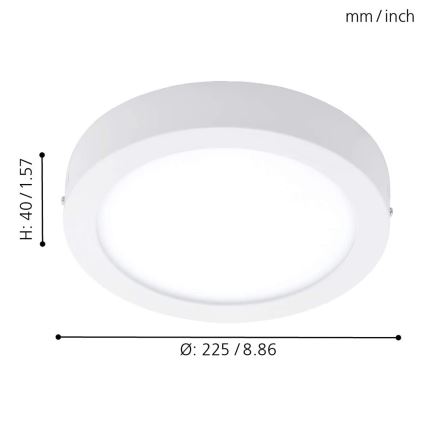 Eglo - Himmennettävä LED-RGB-kattovalaisin FUEVA-C LED/15,6W/230V