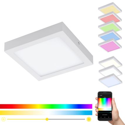 Eglo - Himmennettävä LED-RGB-kattovalaisin FUEVA-C LED/15,6W/230V