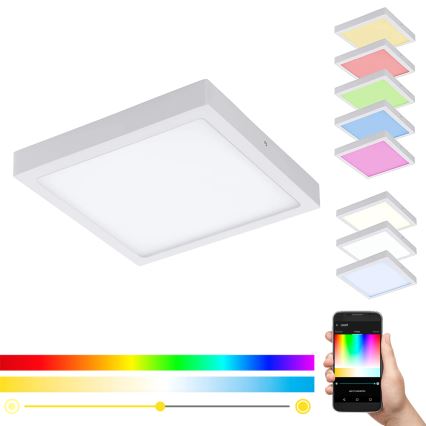 Eglo - Himmennettävä LED-RGBW-kattovalaisin FUEVA-C LED/21W/230V
