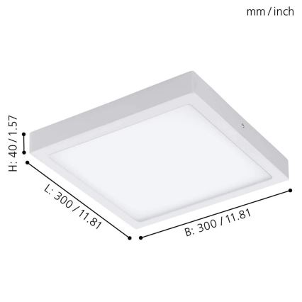 Eglo - Himmennettävä LED-RGBW-kattovalaisin FUEVA-C LED/21W/230V