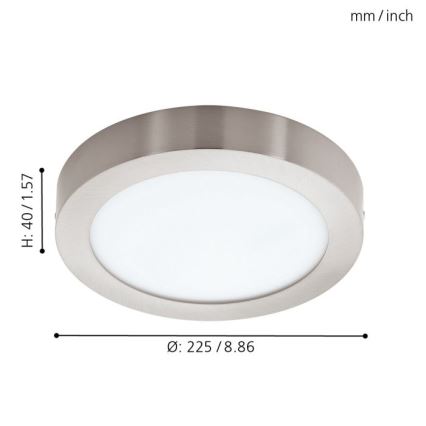 Eglo - Himmennettävä LED-RGBW-kattovalaisin FUEVA-C LED/15,6W/230V Bluetooth