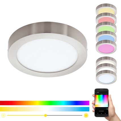 Eglo - Himmennettävä LED-RGB-kattovalaisin FUEVA-C LED/21W/230V