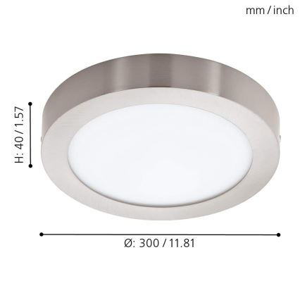 Eglo - Himmennettävä LED-RGB-kattovalaisin FUEVA-C LED/21W/230V