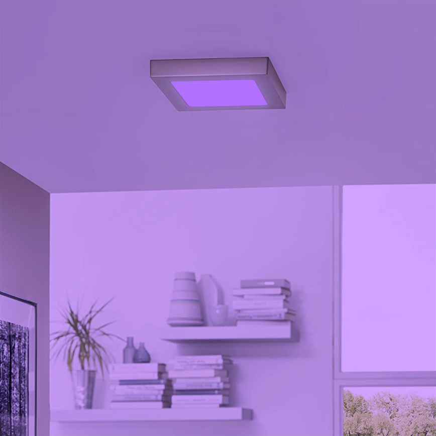 Eglo - LED RGBW himmennettävä kattovalaisin FUEVA-C LED/15,6W/230V Bluetooth 22,5x22,5 cm