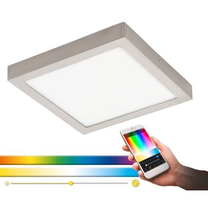 Eglo - Himmennettävä LED-RGBW-kattovalaisin FUEVA-C LED/21W/230V