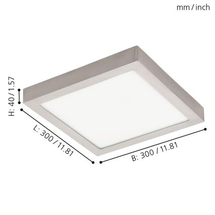 Eglo - LED RGBW himmennettävä kattovalaisin FUEVA-C LED/21W/230V 30x30 cm