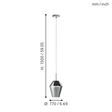 Eglo 96773 - Riippuvalaisin MURMILLO 1xE27/28W/230V