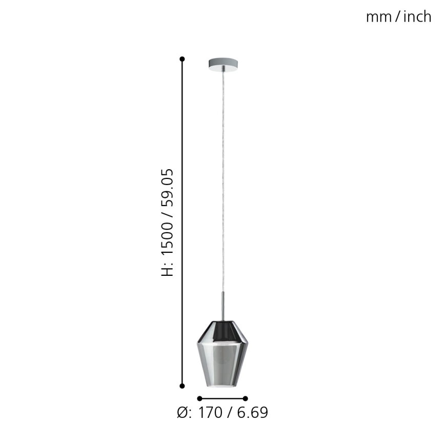 Eglo 96773 - Riippuvalaisin MURMILLO 1xE27/28W/230V