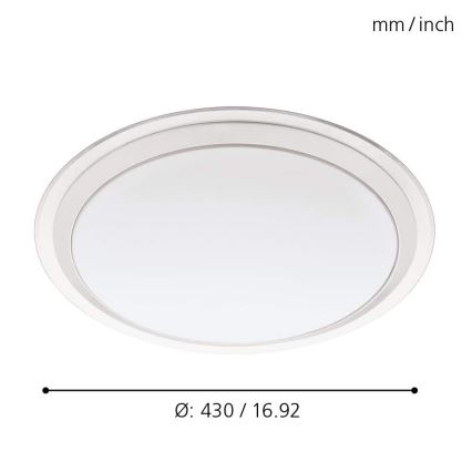 Eglo 96818 - LED RGBW Himmennettävä kattovalaisin COMPETA-C LED/17W/230V