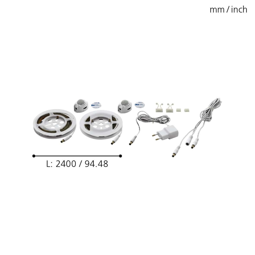 Eglo 97029 - SETTI 2x LED-nauha liiketunnistimella PIDIO 2xLED/36x0,1W/230V