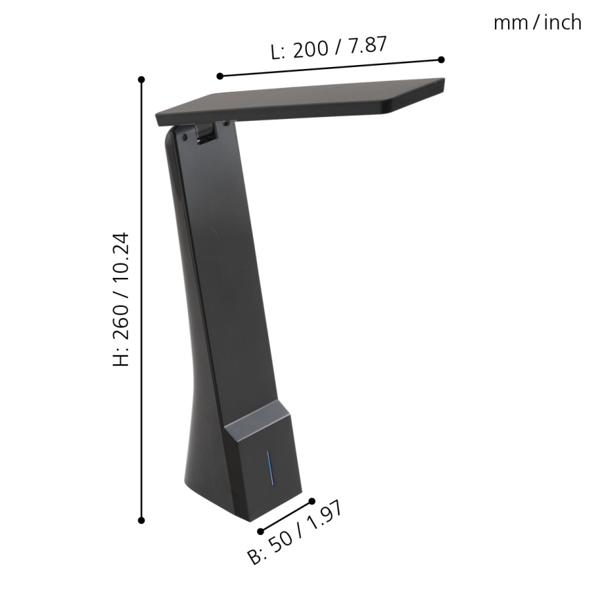 Eglo 97045 - Himmennettävä LED-pöytävalaisin LA SECA 1xLED/1,8W/230V musta