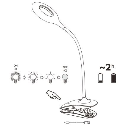 Eglo - LED-himmennyslamppu pidikkeellä 1xLED/3W/230V 500 mAh valkoinen