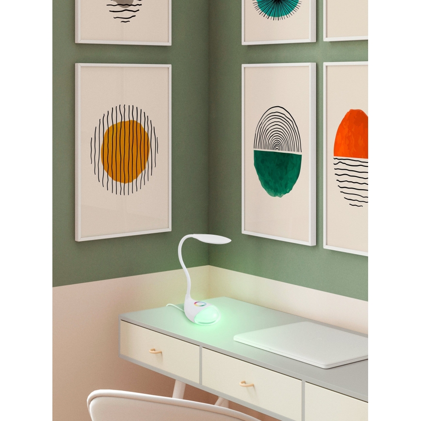 Eglo 97078 - Himmennettävä LED-pöytävalaisin CABADO 1 1xLED/2,2W+0,3W/230V RGB