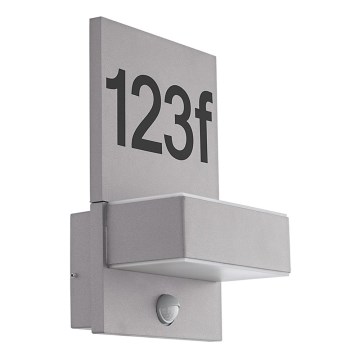 Eglo 97127 - LED-talonumero anturilla ARDIANO 2xLED/5,6W/230V IP44