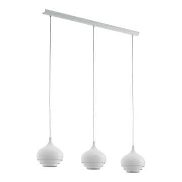 Eglo 97213 - Kattokruunu narulla CAMBORNE 3xE27/60W/230V valkoinen