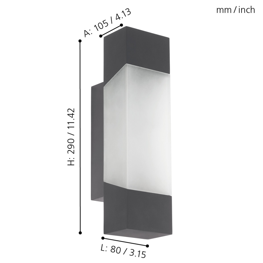 Eglo 97222 - LED-ulkoseinävalaisin GORZANO LED/4,8W/230V IP44