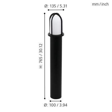 Eglo 97229 - Ulkovalaisin PAULLO 1xE27/40W/230V 765 mm IP44