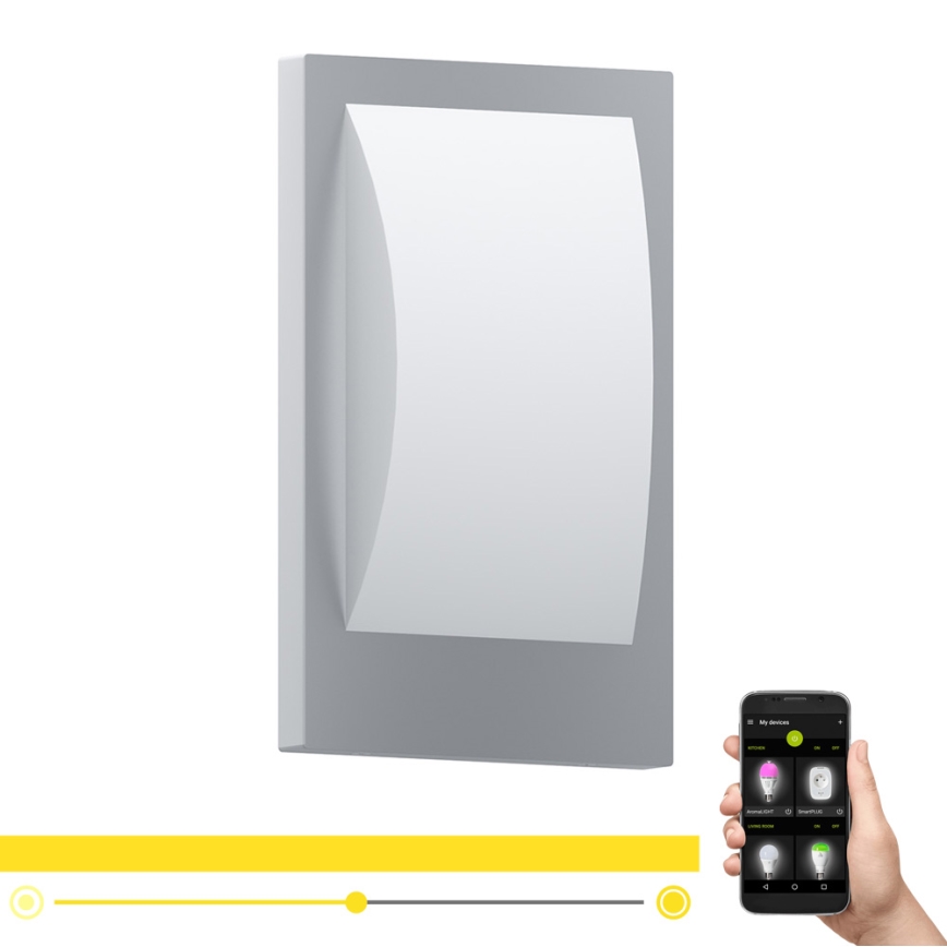 Eglo - LED Himmennettävä ulkoseinävalaisin 1xE27/9W/230V IP44 mattakromi