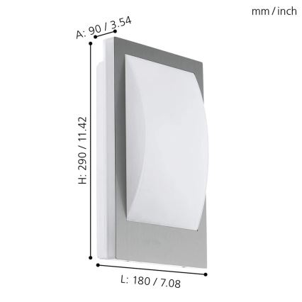 Eglo - LED Himmennettävä ulkoseinävalaisin 1xE27/9W/230V IP44 mattakromi