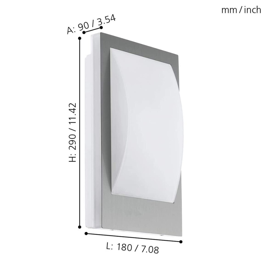 Eglo - LED Himmennettävä ulkoseinävalaisin 1xE27/9W/230V IP44 mattakromi