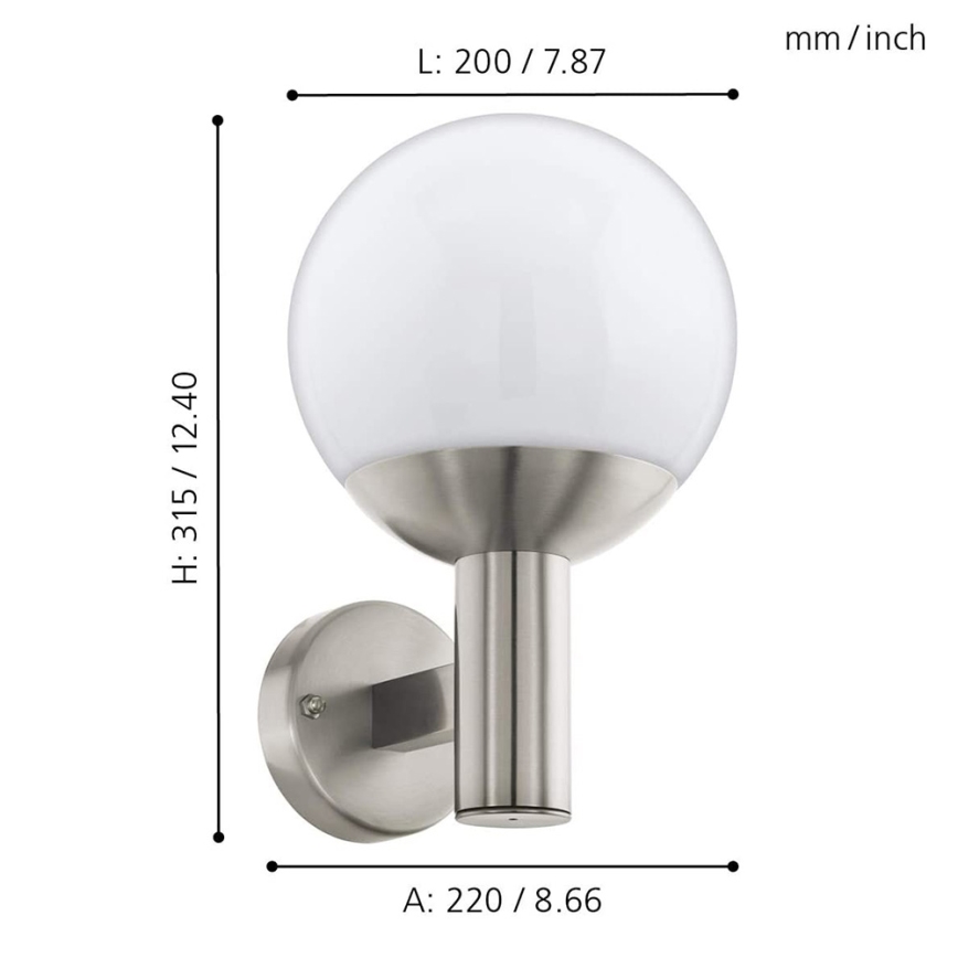 Eglo - LED RGB-ulkoseinävalaisin NISIA-C 1xE27/9W/230V IP44