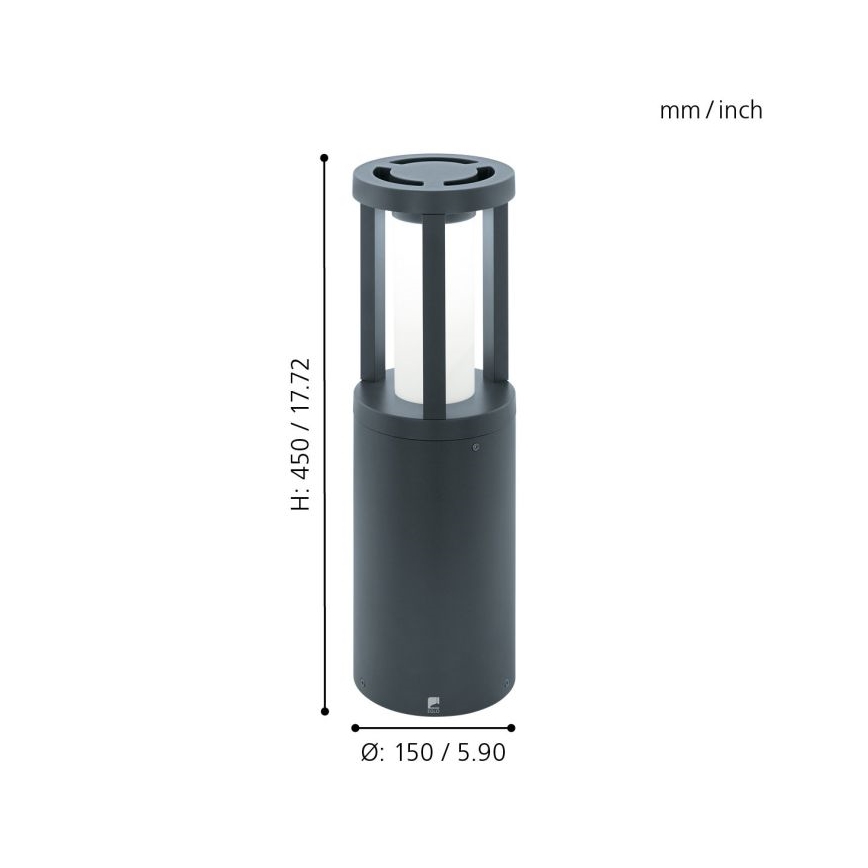 Eglo 97252 - LED-ulkolamppu GISOLA 1xLED/12W/230V IP44 450 mm 
