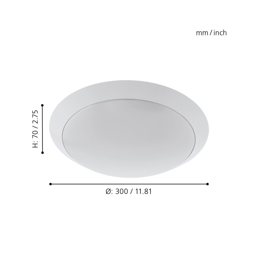 Eglo 97254 - LED-kattovalaisin kylpyhuoneessa PILONE LED/11W/230V valkoinen IP44