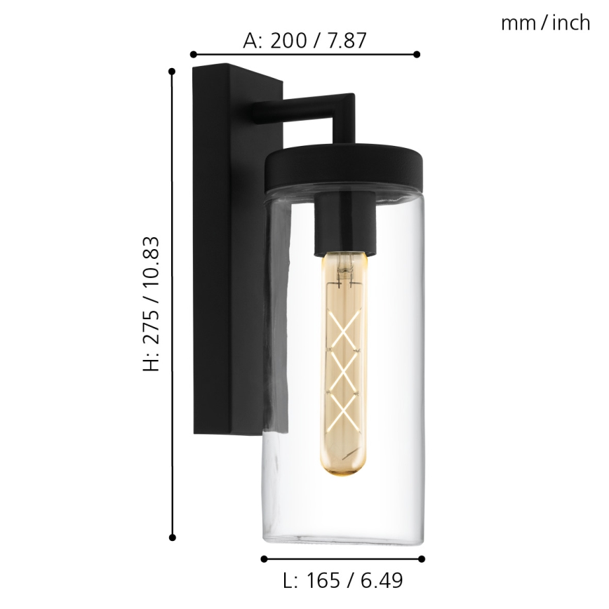 Eglo 97261 - Ulkoseinävalaisin BOVOLONE 1xE27/60W/230V IP44